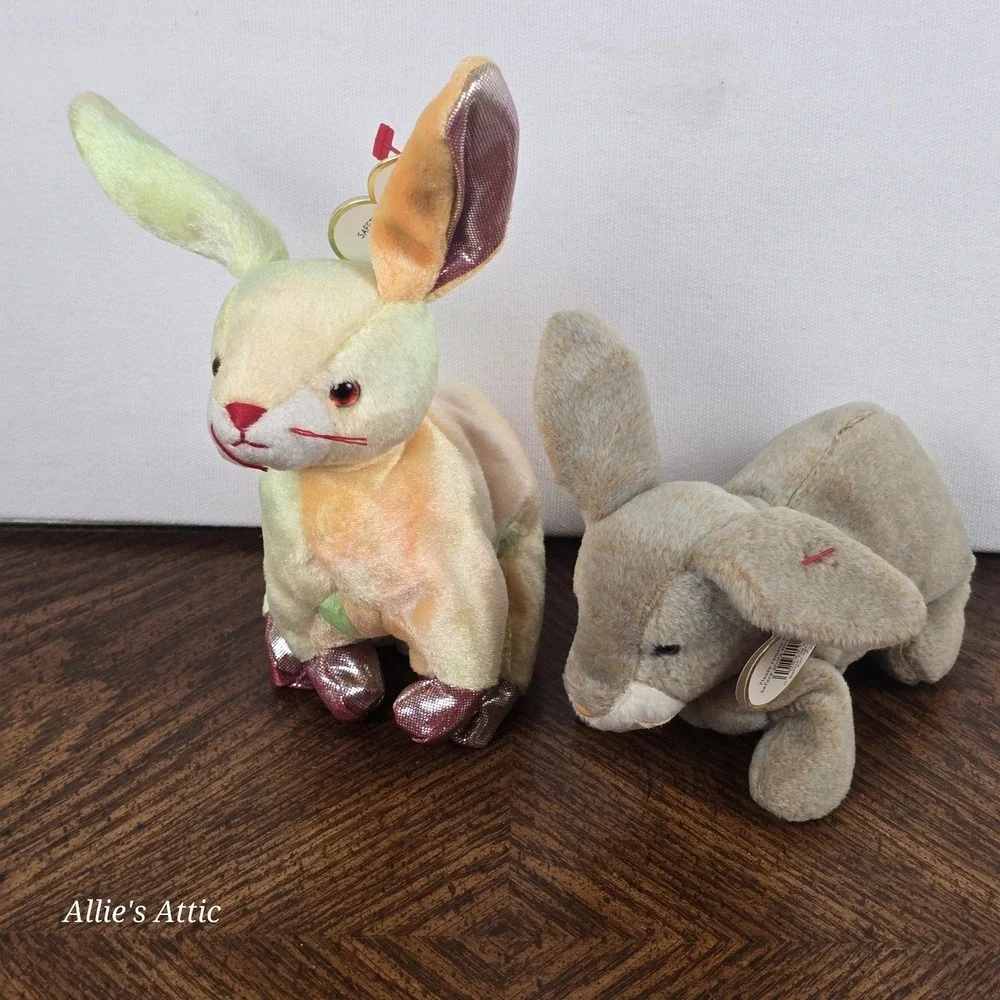 TY Beanie Baby Rabbit Bunny Vintage Stuffed Animal Plush Easter Purple Rainbow